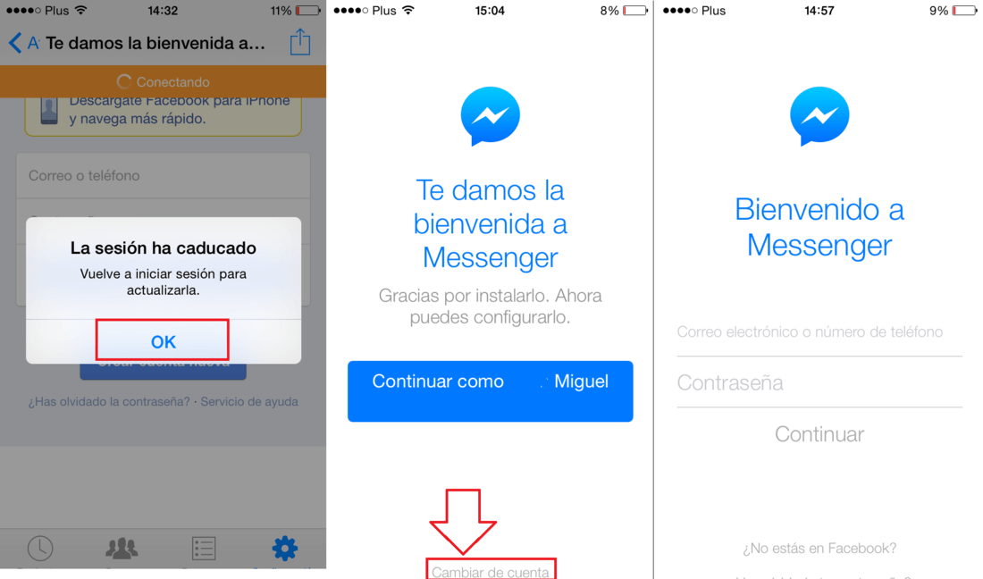 Como cerrar sesión en la app Messenger de Facebook (Android y/o ...